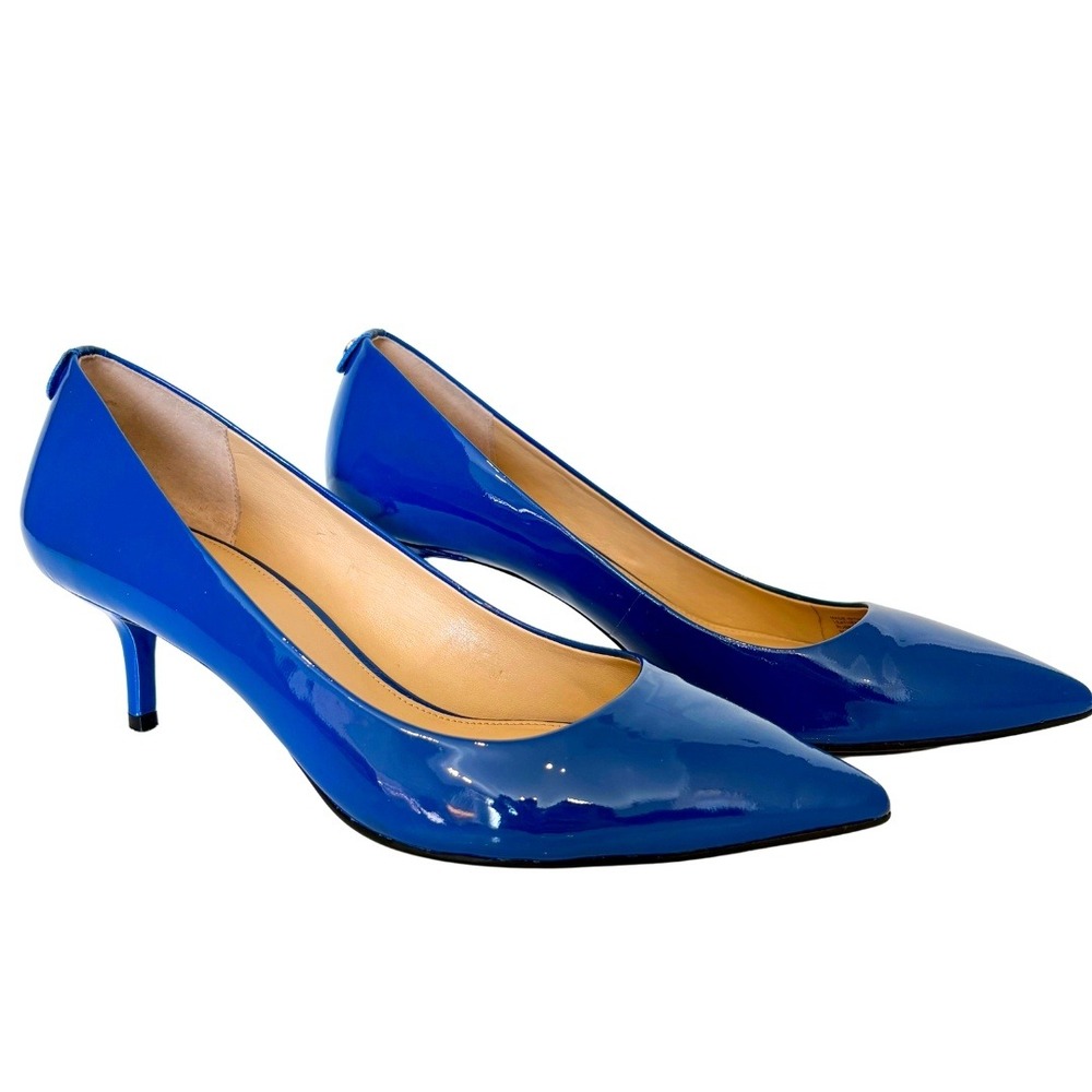 Michael Kors 'Flex Kitten-Heel Pump' Electric Blue Patent Leather 2.25" – Sz 9
